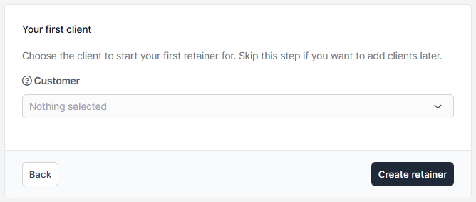 Wizard step 5: your first client